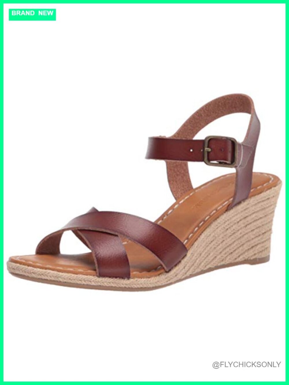 Faux Leather Espadrille Wedge Sandals Adjustable Buckle Slingback